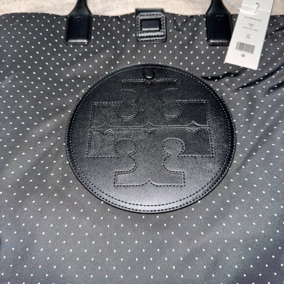 NWT Tory Burch Black and White Polka Dot Ella Tote - Picture 4 of 6